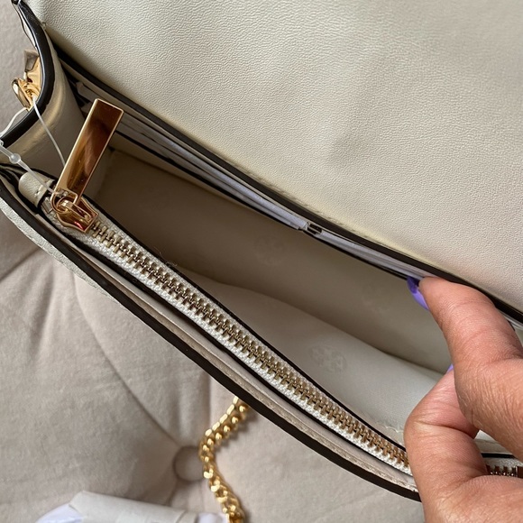 Tory Burch Emerson Woven Min Top Handle Satchel Bag New Cream Bright Samba - Picture 6 of 15